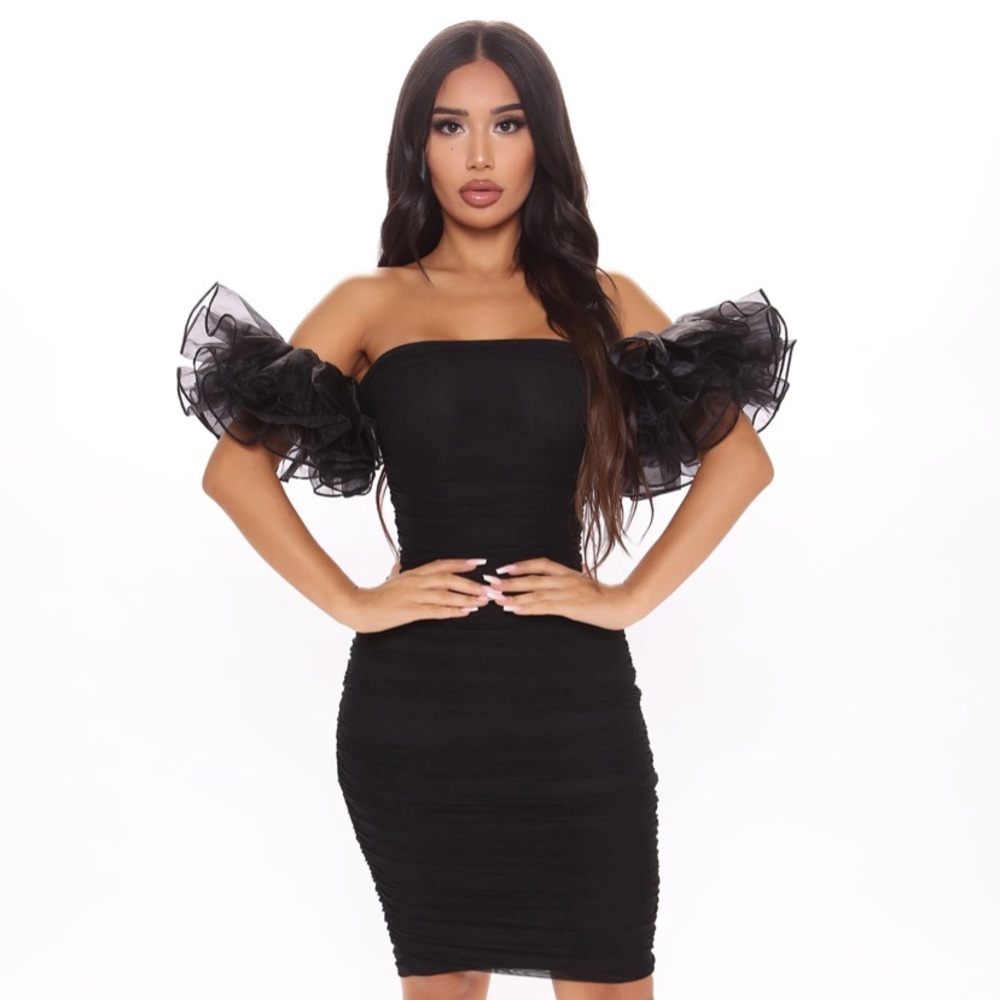 Ruffle sleeve dress